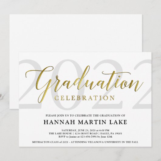 Klassieke klasse van de uitnodiging van de Graduat (Voorkant / Achterkant)