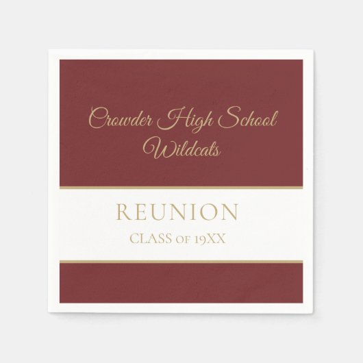 Klassieke, klassenreünluiers (maroon) servet (Voorkant)