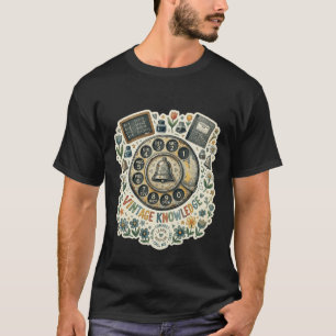 Klassieke Klastelefoon Nummerplaat Retro Alfabet N T-shirt