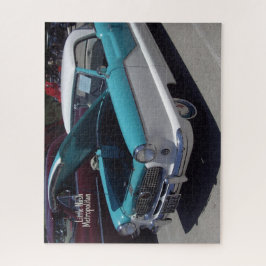 Klassieke kleine Turquoise Nash Metropolitan Car Legpuzzel