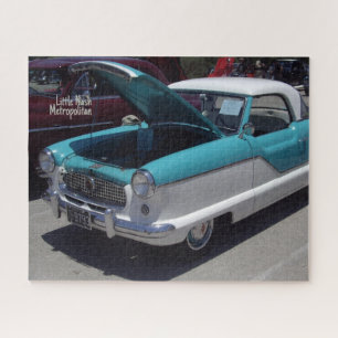 Klassieke kleine Turquoise Nash Metropolitan Car Legpuzzel