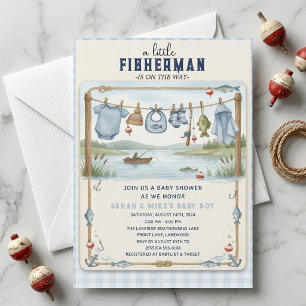 Klassieke Kleine Visser Jongens Baby Shower Meer Kaart