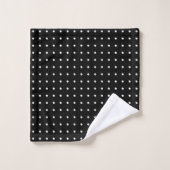 Klassieke kleine witte pooldots op zwart bad handdoek (Wasdoekje)