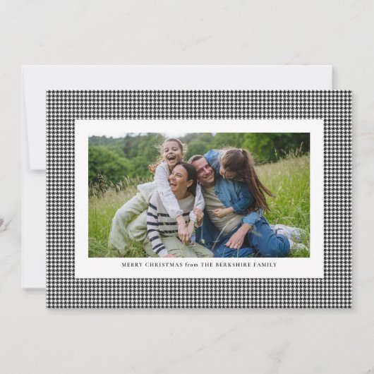 Klassieke kleur zwart-wit feestdagenkaart (Voorkant)