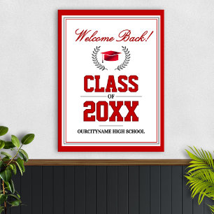 Klassieke kleuren klasreünie welkom poster