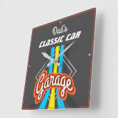 Klassieke kleuren met autoveroudering kleurt Typog Vierkante Klok (Hoek)