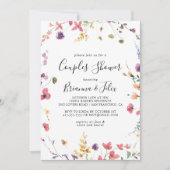 Klassieke kleurige Wilde Floral Couples Shower Kaart (Voorkant)