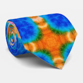 Klassieke Kleurrijke Abstracte 70s Tie Dye Mannen Stropdas (Opgerold)