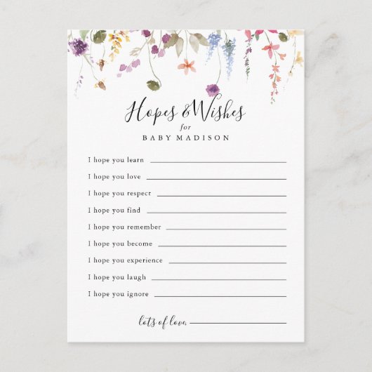 Klassieke kleurrijke Baby shower hoopt en wenst Ka Briefkaart (Voorkant)