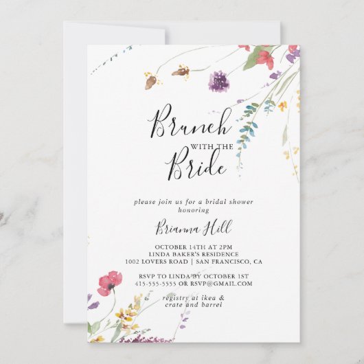 Klassieke kleurrijke Brunch met bride Shower Kaart (Voorkant)