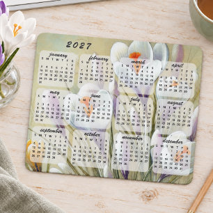 Klassieke Kleurrijke Elegante Bloemkalender 2027 Muismat