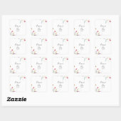 Klassieke kleurrijke Floral Wedding Envelope-zegel Vierkante Sticker (Vel)