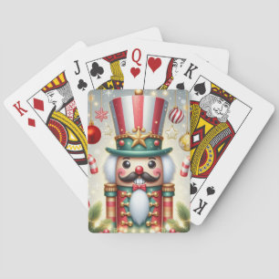 Klassieke, kleurrijke, grillige kerst notenkraker pokerkaarten