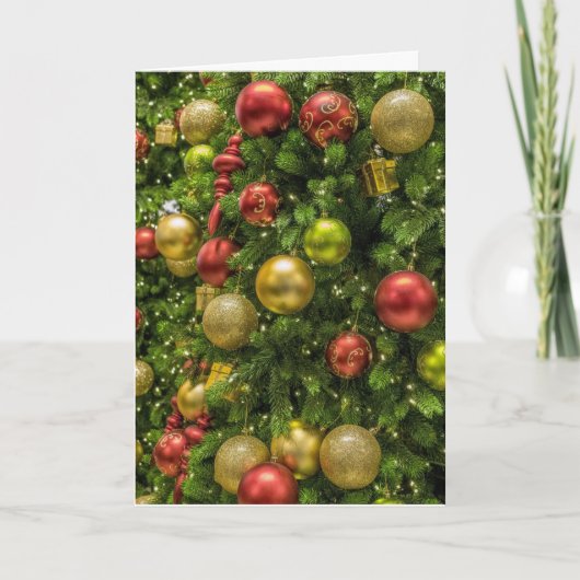 Klassieke kleurrijke kerstboomOrnamenten Feestdagen Kaart (Voorkant)