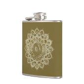 Klassieke kleurrijke Mandala in Indiase stijl 4 Heupfles (Links)