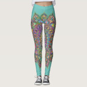 Klassieke kleurrijke Mandala India-stijl 1 Leggings (Voorkant)