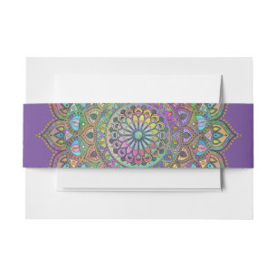 Klassieke kleurrijke Mandala India stijl 1 Uitnodigingen Wikkel