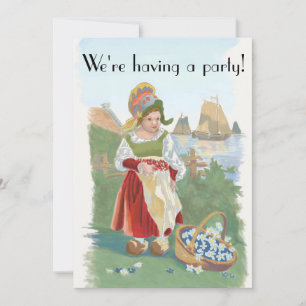 Klassieke kleurrijke Nederlandse meisjesschilderij Kaart