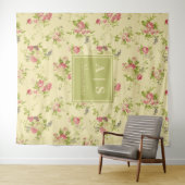 Klassieke kleurrijke Rozen | Floral Monogram Wandkleed (In Situ (horizontaal))