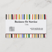 Klassieke kleurrijke vun retrostijlpatroonstrips visitekaartje (Achterkant)