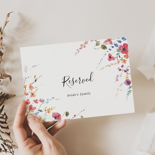 Klassieke kleurrijke wilde flora bruiloft gereserv