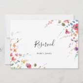 Klassieke kleurrijke wilde flora bruiloft gereserv (Voorkant)