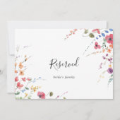 Klassieke kleurrijke wilde flora bruiloft gereserv (Achterkant)