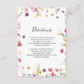 Klassieke kleurrijke wilde flora-bruiloft richting informatiekaartje (Voorkant)