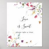 Klassieke kleurrijke wilde flora liefde is een moo poster (Voorkant)