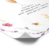 Klassieke kleurrijke wilde flora met open borden poster (Hoek)