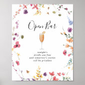 Klassieke kleurrijke wilde flora met open borden poster (Voorkant)