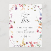 Klassieke kleurrijke wilde flora sparen de datum briefkaart (Voorkant)