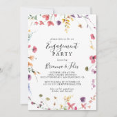 Klassieke kleurrijke Wilde Floral Engagement Party Kaart (Voorkant)