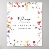 Klassieke kleurrijke wilde Floral Weddenschap Welk Poster (Voorkant)