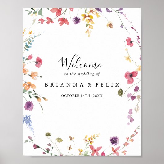 Klassieke kleurrijke wilde Floral Weddenschap Welk Poster (Voorkant)