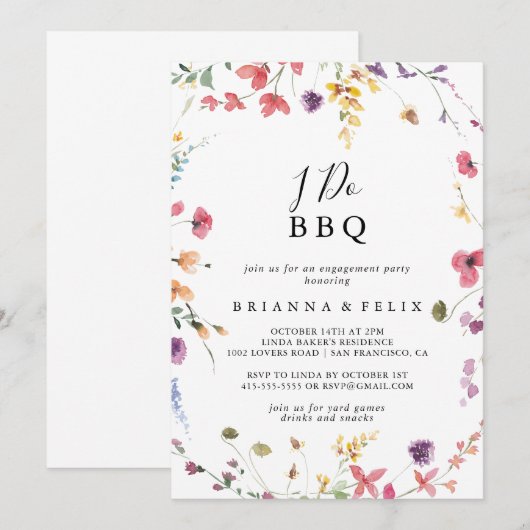 Klassieke kleurrijke Wilde ik doe BBQ Engagement P Kaart (Voorkant / Achterkant)
