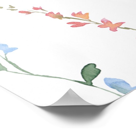 Klassieke kleurrijke wilde repetitie dinaal welkom poster (Hoek)