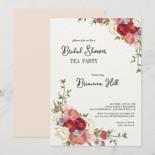 Klassieke kleurrijke wilde Vrijgezellenfeest Tea P Kaart (Voorkant / Achterkant)