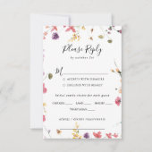 Klassieke kleurrijke Wilde Wedding Menu Keuze RSVP (Voorkant)