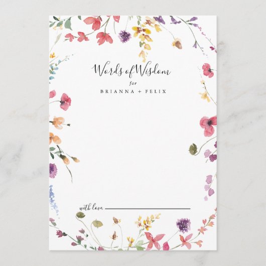 Klassieke kleurrijke Wilde Wisdom Woorden over het Advieskaart (Voorkant)