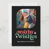 Klassieke kleurstellingen Moderne retro kerstfoto Feestdagenkaart (Voorkant)