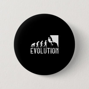 Klassieke klimmer evolutie - grappige rotswand ronde button 5,7 cm