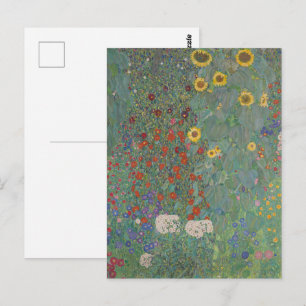 Klassieke Klimt Boerderijtuin Zonnebloemen Bloemku Briefkaart