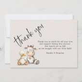 Klassieke knuffel dier baby aankondiging (Achterkant)