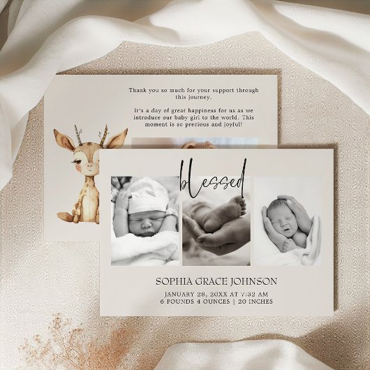 Klassieke Knuffel Dieren Baby Aankondiging