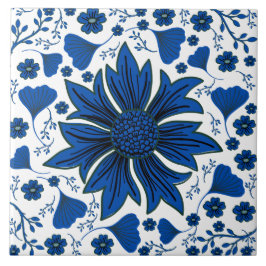 Klassieke kobalt blauw en wit William Morris Tegeltje