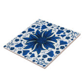 Klassieke kobalt blauw en wit William Morris Tegeltje (Zijkant)