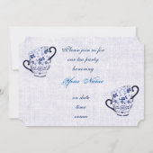 Klassieke kobalt blauwe patroontheekbekertjes kaart (Achterkant)