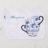 Klassieke kobalt blauwe patroontheekbekertjes kaart (Voorkant / Achterkant)