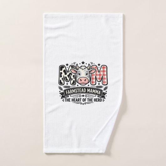 Klassieke Koe Moeder Boerderij Dier Moederdag Handdoek (Handdoek)